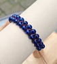 Lapis Lazuli Beaded Macrame Bracelet - Adjustable Gemstone Bracelet  - Image 6