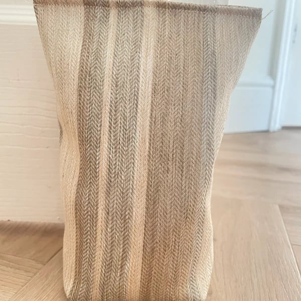 Handmade Mulberry Fabric Doorstop with neautral stripes