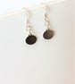 Dainty Silver Earrings, Sterling Silver Tiny Full Moon Minimalist Earrings - Image 4