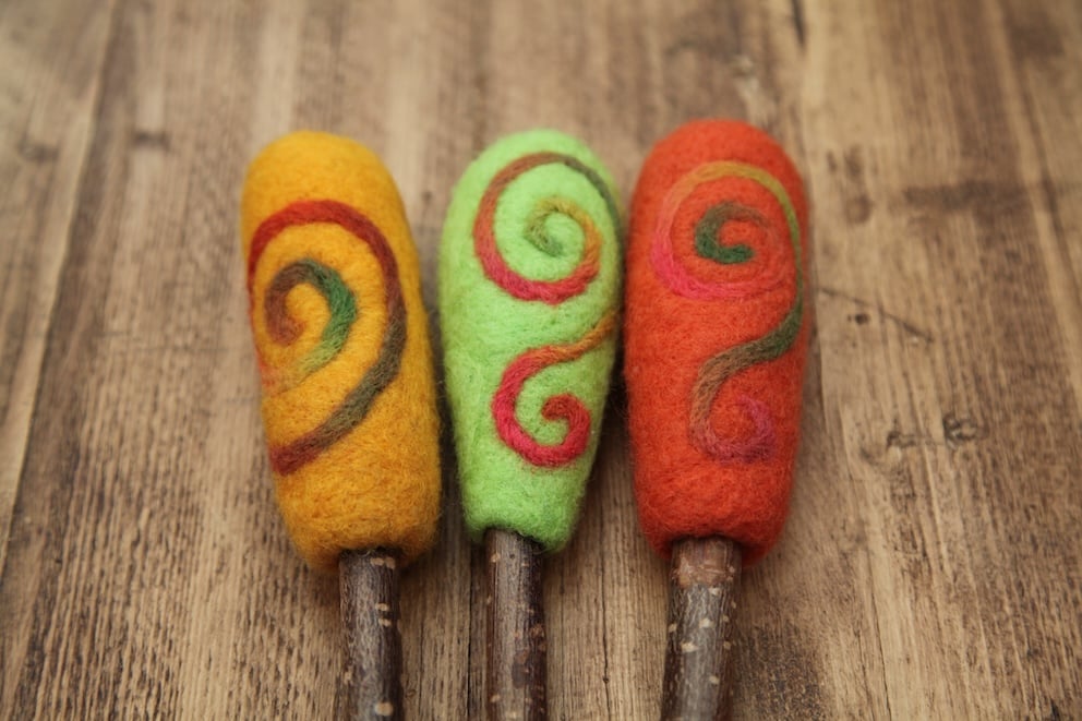 Hand made felted Drum Beater