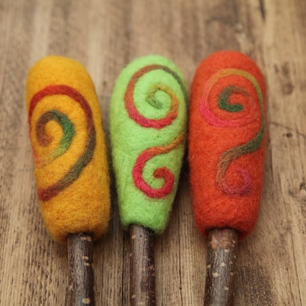 Hand made felted Drum Beater