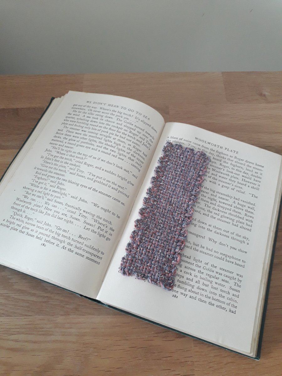Handwoven Bookmark Pink & Silver Sparkle