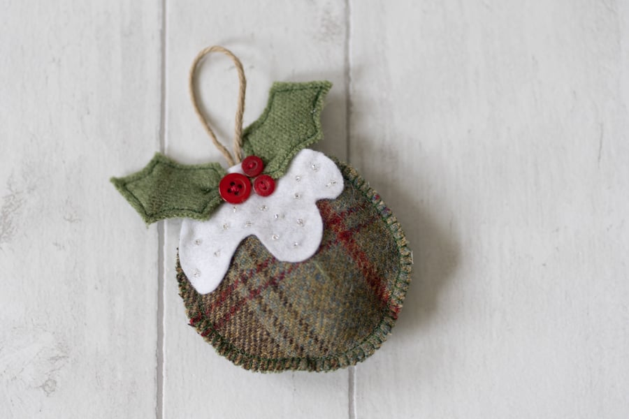 One Wool Christmas Pudding Decoration 
