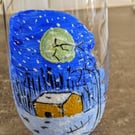 Tumbler with winter night scene 
