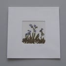 Forget-me-not card made with real flowers and leaves