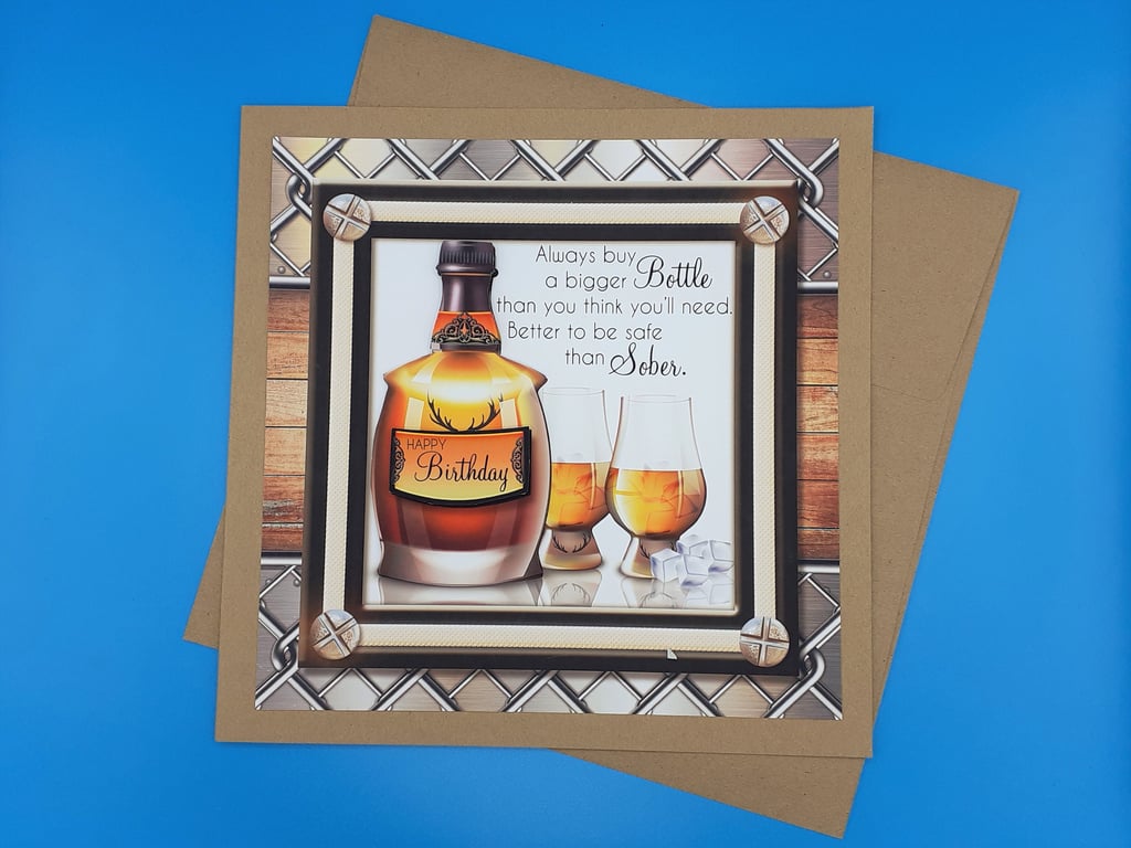 Birthday Card, Whisky Drinker ,Son-in-Law, Brother-in-Law, Grandson, Husb