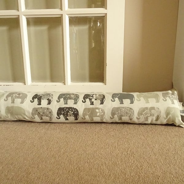 Washable Elephant Draught Excluder .Beige or Duckegg Blue 15inch circumference  