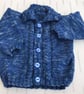 Cardigan with collar knitted in a hand dyed yarn - Image 1