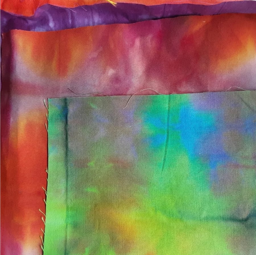 Inspiration Pack Hand Dyed cottons, Silk, Organza, Embroidery Thread