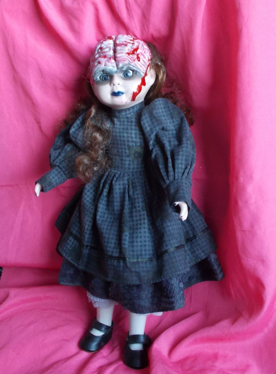OOAK Creepy Horror Monster Doll 'Brainy Janie' 16" (40cm) collectable