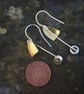 Brass Bell Earrings with Labradorite Dangles - Image 5