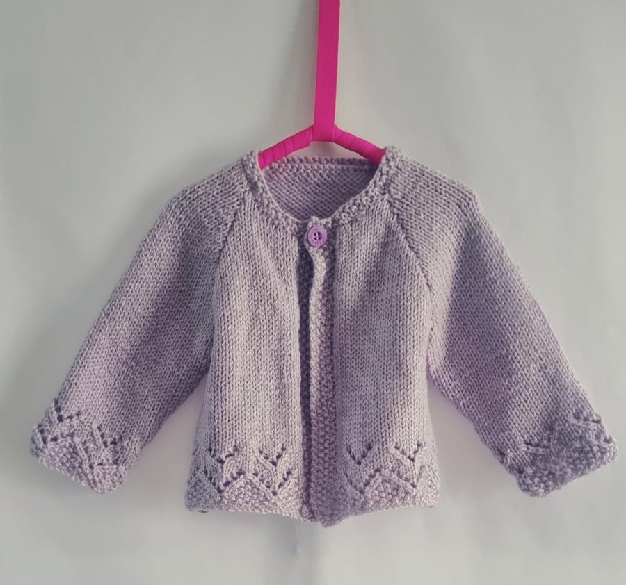 Hand knitted 3-6 months baby girls cardigan 