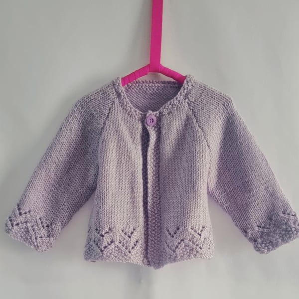 Hand knitted 3-6 months baby girls cardigan 