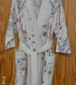 Bath robe cotton dressing gown botanical print summer kimono upcycled clothing