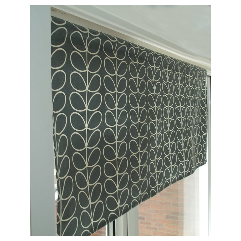 Curtain Pelmet Window Valance 50" x 16" Pole Treatment Cafe Rod Grey Stem Leaf