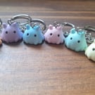 Cute Ghost Cat Clay Keyring