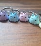 Cute Ghost Cat Clay Keyring
