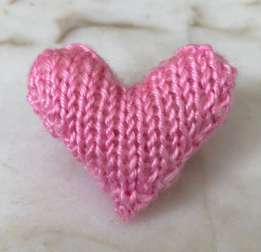 Love of my Life - Handknitted Heart brooch