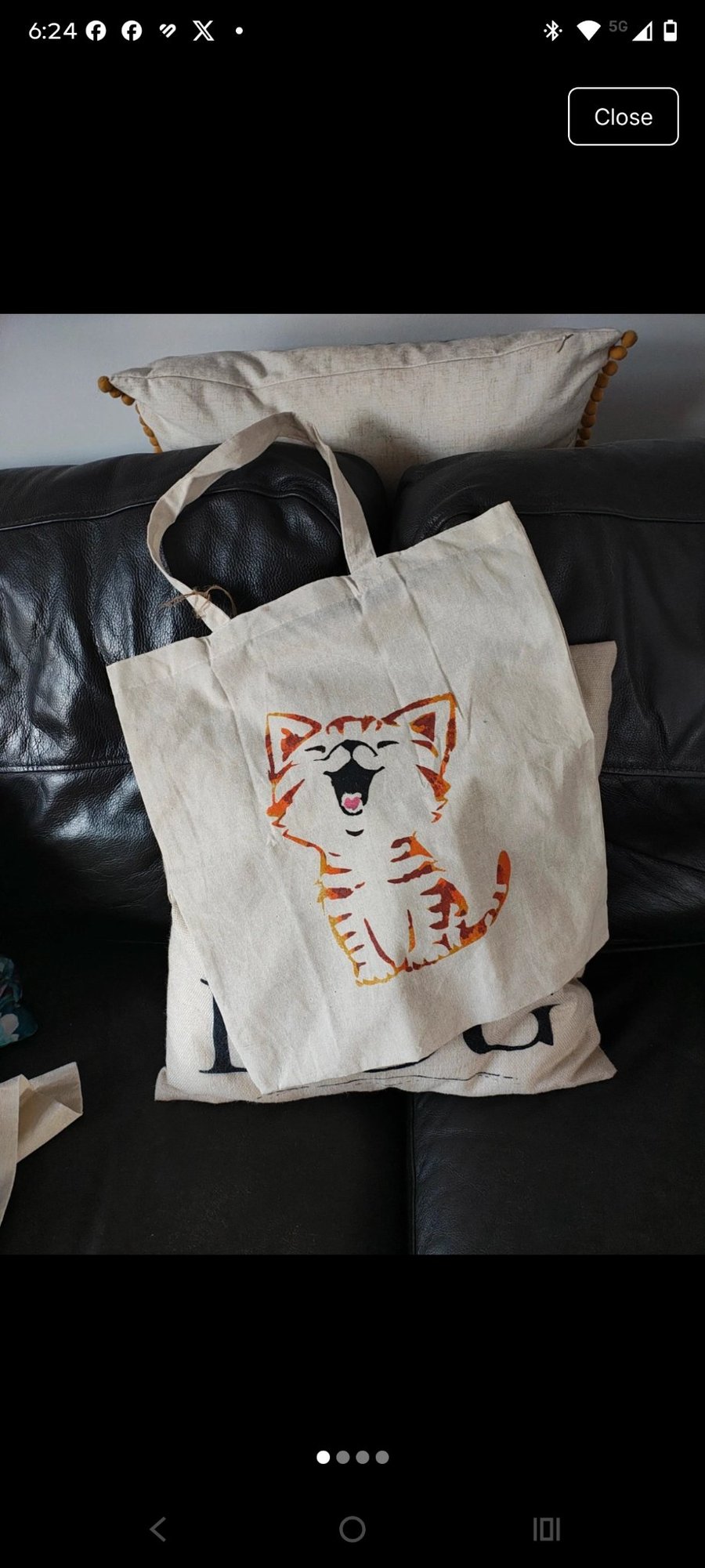 Hand painted tote bags 