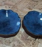 Handmade Stoneware Bowls Nature-Inspired Blue Crackle Glaze (Set of 2)