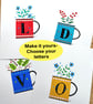 Personalised mug painting, original folk art, A5 unique gift custom artwork