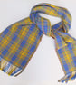 Sold - Yellow and blue tartan scarf - Image 1