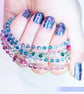 Bracelet in shimmering pink with Swarovski, Sterling Silver & Czech Glass beads - Image 9