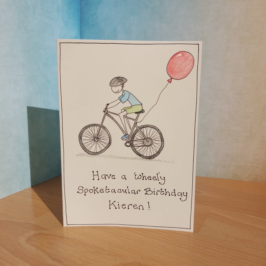 Cycling Birthday Card for Son, Daddy, Husband, Friend, Nephew, Bike Cards