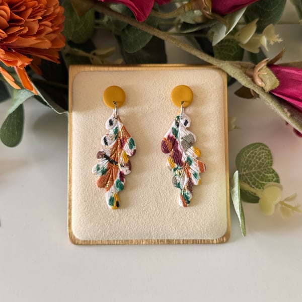 Abstract Autumn Leaf Earrings - Helen 
