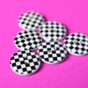 Wooden Black & White Retro Check Buttons 6pk 20mm (MZ14)