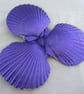 Metallic purple scallop shell trinket dish with pearl trim. - Image 5