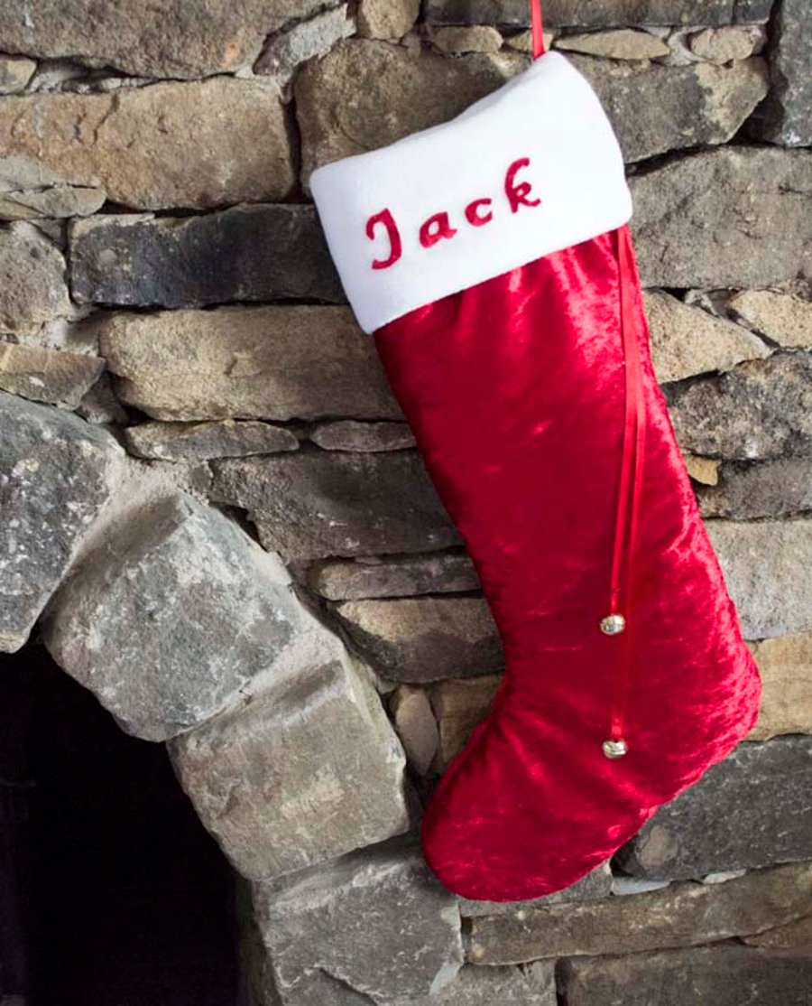 Handmade Personalised Velvet Christmas Stocking