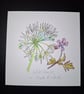 Original Handpainted Greetings Card-Wild Garlic & Herb Robert