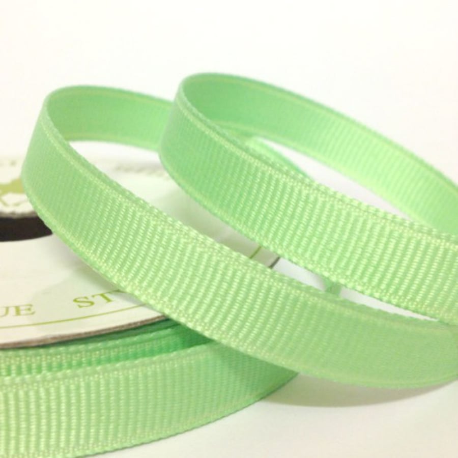 Grosgrain Ribbon Jade, 3 Metre Cut of 10mm