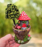 Mushroom Cottage Shelf Decoration