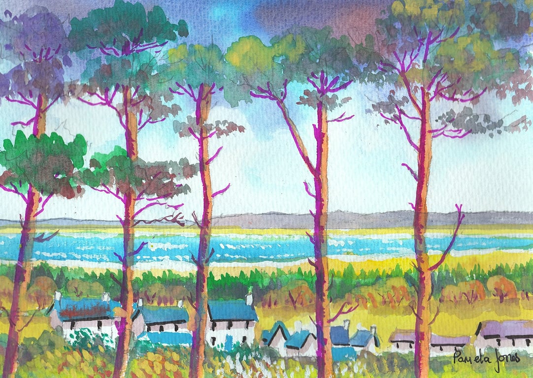 Landimore, North Gower, Wales, Original Watercolour in 14 x 11'' Mount