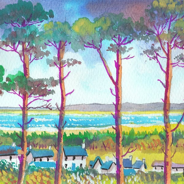 Landimore, North Gower, Wales, Original Watercolour in 14 x 11'' Mount