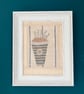 Hand Embroidered Framed Seedhead Picture Textile Art - Image 2