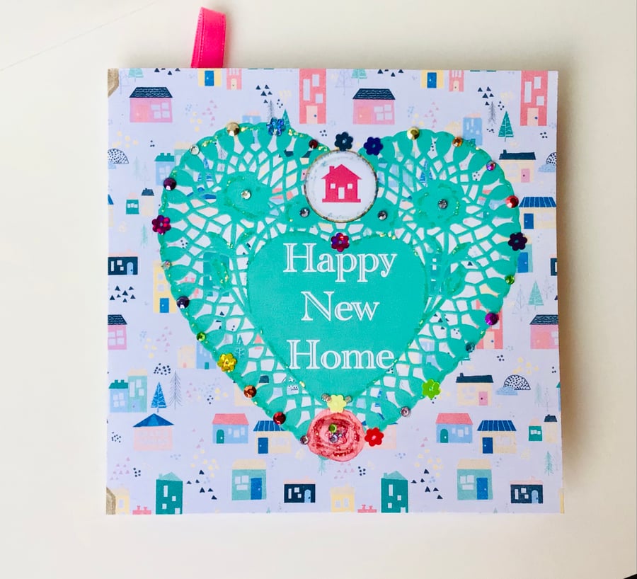 New Home Greeting Card,Blank Insert for Own Message, Can Be Personalised 