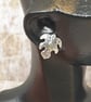 Textured Leaf Stud Earrings Sterling Silver 925  - Image 5