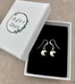 Elegant Crescent Moon Sterling Silver Earrings
