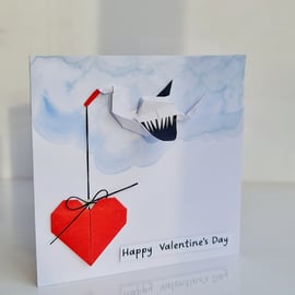 Handmade Origami Valentine, Engagement, Anniversary Card 