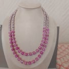 Oriental splash bead and glass pearl necklace 