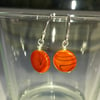 Orange Shell Patterned Disc Earrings