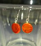Orange Shell Patterned Disc Earrings - Image 1