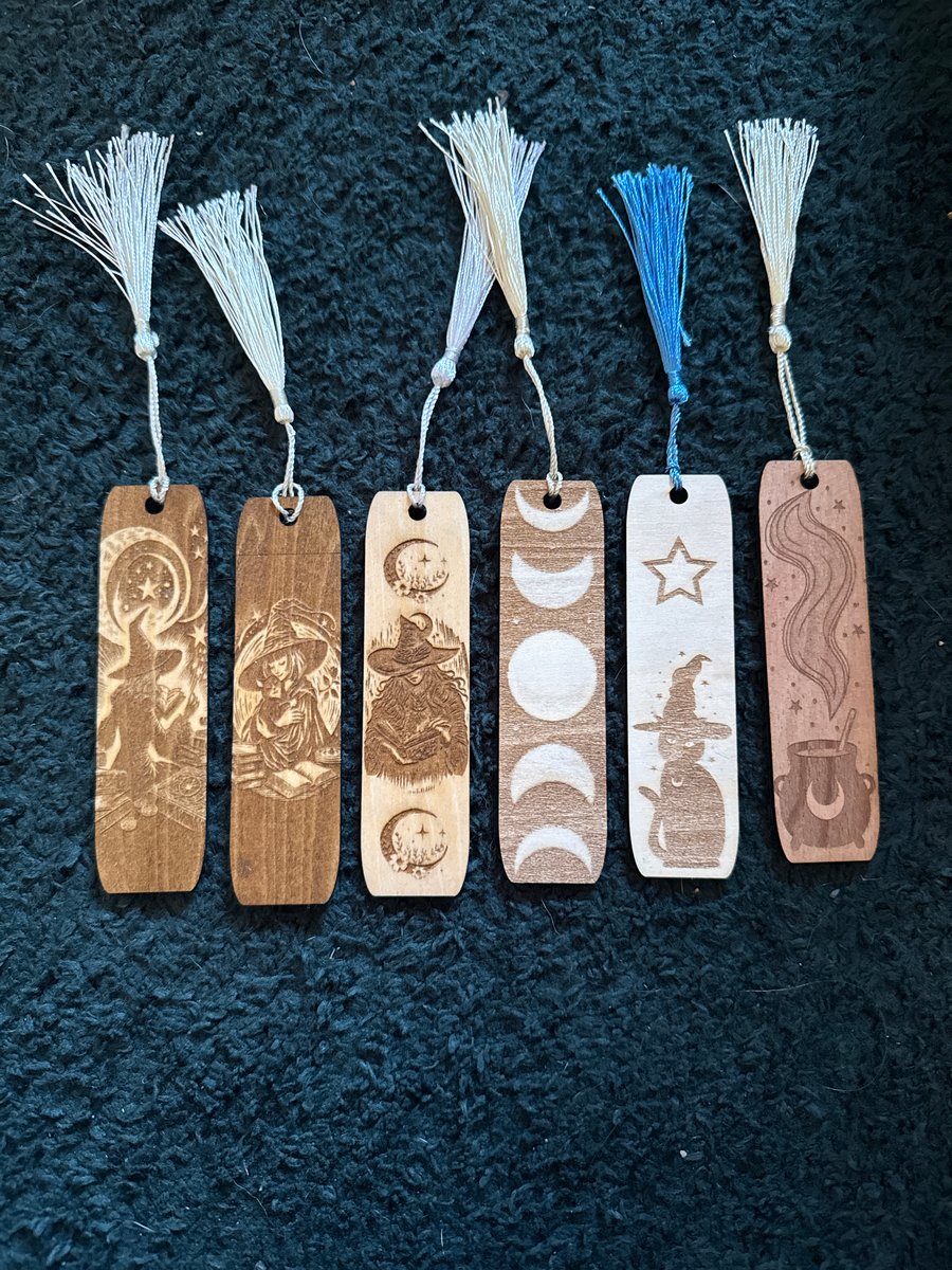 Wood engraved bookmark 