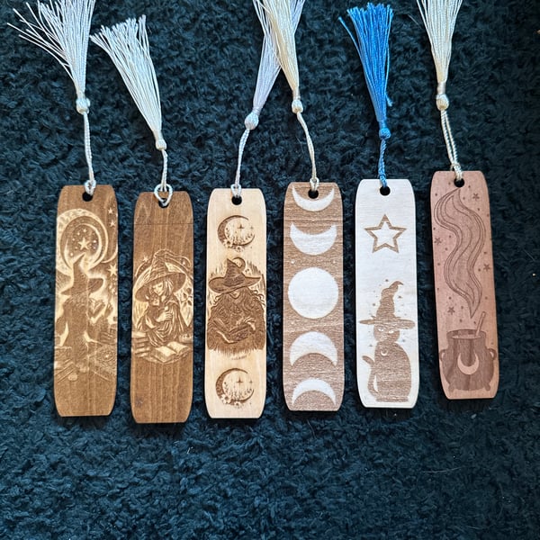 Wood engraved bookmark 