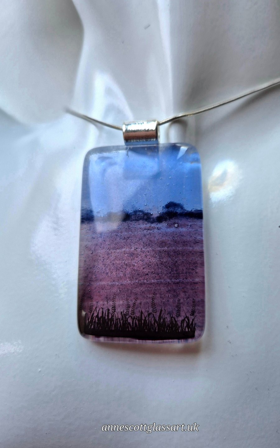 Handmade Field of Dreams (a) Mini Vista Fused Glass Pendant