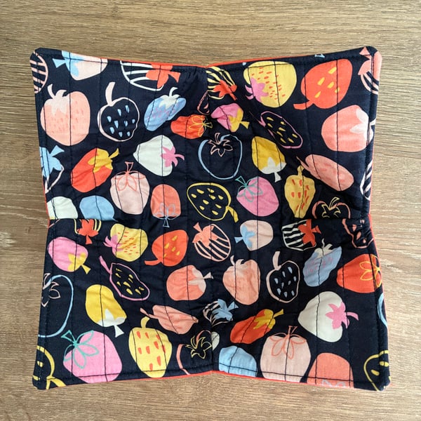 Perfectly Imperfect Strawberry Print Quilted Fabric Bowl Cosy