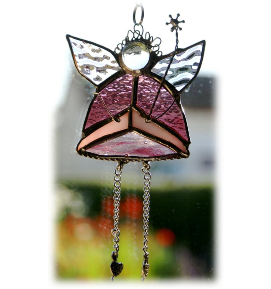 Fairy Godmother Stained Glass Suncatcher Pink